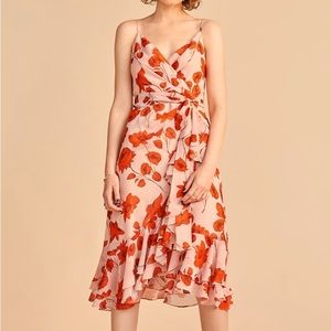 Eliza J Floral Print Faux Wrap Chiffon Dress | Size 16